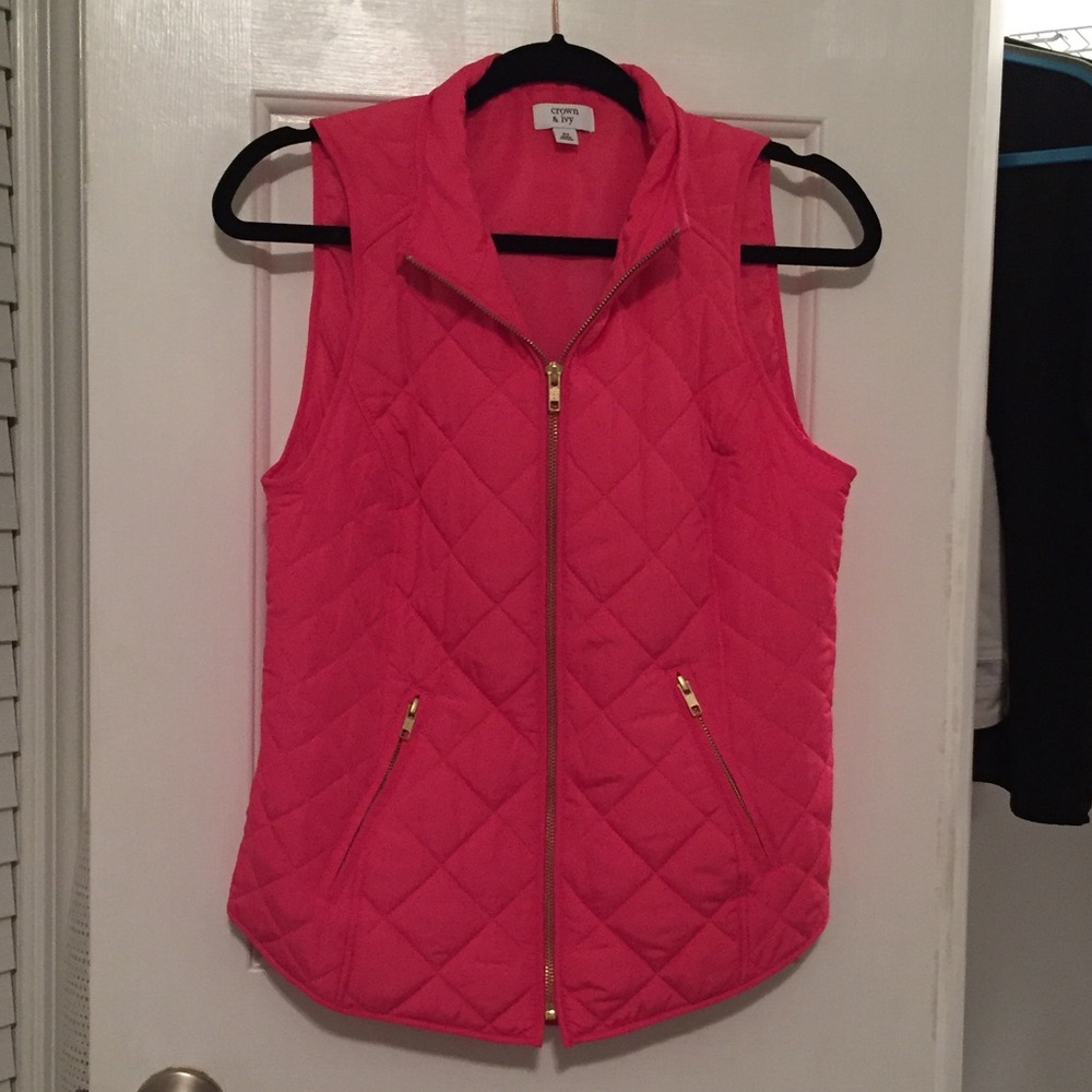 Hot pink puffer vest